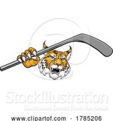 Vector Illustration of Wildcat Bobcat Ice Hockey Team Mascot by AtStockIllustration