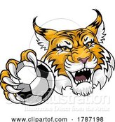 Vector Illustration of Wildcat Bobcat Soccer Football Animal Team Mascot by AtStockIllustration