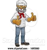 Vector Illustration of Wildcat Chef Mascot Character by AtStockIllustration