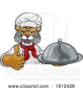 Vector Illustration of Wildcat Chef Mascot Sign Character by AtStockIllustration