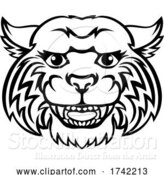 Vector Illustration of Wildcat Mascot Cute Happy Character by AtStockIllustration