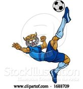 Vector Illustration of Wildcat Soccer Football Player Sports Mascot by AtStockIllustration