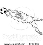 Vector Illustration of Wildcat Soccer Football Player Sports Mascot by AtStockIllustration