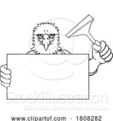 Vector Illustration of Window Cleaner Eagle Car Wash Cleaning Mascot by AtStockIllustration