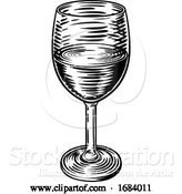 Vector Illustration of Wine Glass Vintage Woodcut Etching Engraving by AtStockIllustration