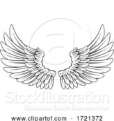 Vector Illustration of Wings Angel or Eagle Feathers Pair Illustration by AtStockIllustration