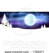 Vector Illustration of Winter Christmas Tree Snowscape Snow Landscape by AtStockIllustration