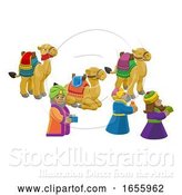 Vector Illustration of Wise Men Christmas Nativity Scene by AtStockIllustration