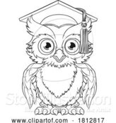 Vector Illustration of Wise Owl Bird Graduation Professor Teacher by AtStockIllustration