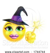 Vector Illustration of Witch Emoticon Face Emoji Icon by AtStockIllustration