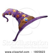 Vector Illustration of Witch Wizard Hat Halloween Wizards Magician Cap by AtStockIllustration