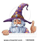 Vector Illustration of Wizard Merlin Beard Magician Guy Character by AtStockIllustration