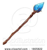 Vector Illustration of Wizard Staff Witch Halloween Wizards Magician Wand by AtStockIllustration