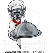 Vector Illustration of Wolf Chef Mascot Sign Character by AtStockIllustration