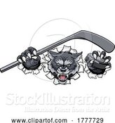 Vector Illustration of Wolf Ice Hockey Player Animal Sports Mascot by AtStockIllustration