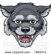Vector Illustration of Wolf Mascot Cute Happy Character by AtStockIllustration