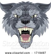 Vector Illustration of Wolf or Werewolf Monster Scary Dog Angry Mascot by AtStockIllustration