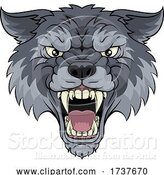 Vector Illustration of Wolf or Werewolf Monster Scary Dog Angry Mascot by AtStockIllustration