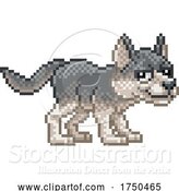 Vector Illustration of Wolf Pixel Art Animal Video Game by AtStockIllustration