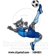 Vector Illustration of Wolf Soccer Football Player Animal Sports Mascot by AtStockIllustration