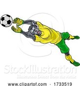 Vector Illustration of Wolf Soccer Football Player Animal Sports Mascot by AtStockIllustration