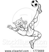 Vector Illustration of Wolf Soccer Football Player Animal Sports Mascot by AtStockIllustration