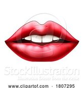 Vector Illustration of Womans Lips Mouth Illustration by AtStockIllustration