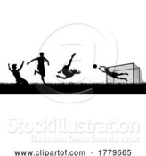 Vector Illustration of Women Soccer Football Players Scene Silhouette by AtStockIllustration