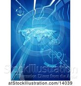 Vector Illustration of World Trade or Logistisics Background with Paths and a World Map by AtStockIllustration