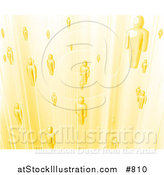 Vector Illustration of Yellow Business People or Souls Heading to Heaven by AtStockIllustration