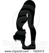 Vector Illustration of Yoga Pilates Pose Lady Silhouette by AtStockIllustration