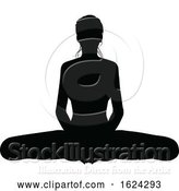 Vector Illustration of Yoga Pilates Pose Lady Silhouette by AtStockIllustration