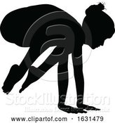 Vector Illustration of Yoga Pilates Pose Lady Silhouette by AtStockIllustration