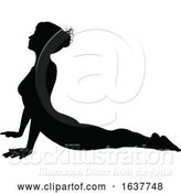 Vector Illustration of Yoga Pilates Pose Lady Silhouette by AtStockIllustration