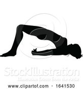 Vector Illustration of Yoga Pilates Pose Lady Silhouette by AtStockIllustration