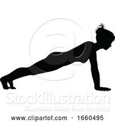 Vector Illustration of Yoga Pilates Pose Lady Silhouette by AtStockIllustration