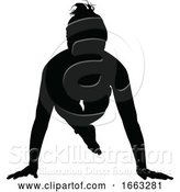 Vector Illustration of Yoga Pilates Pose Lady Silhouette by AtStockIllustration