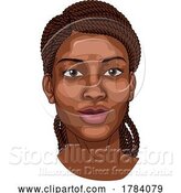 Vector Illustration of Young Black Lady Face Portrait Illustration by AtStockIllustration