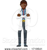 Vector Illustration of Young Black Medical Doctor Mascot by AtStockIllustration