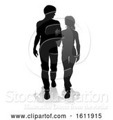 Vector Illustration of Young Couple People Silhouette by AtStockIllustration