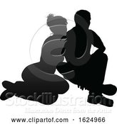 Vector Illustration of Young Couple People Silhouette by AtStockIllustration