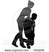 Vector Illustration of Young Couple People Silhouette by AtStockIllustration