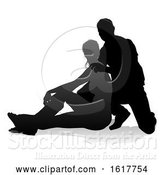 Vector Illustration of Young Couple People Silhouette, on a White Background by AtStockIllustration