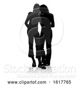 Vector Illustration of Young Friends Silhouette, on a White Background by AtStockIllustration