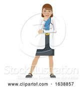 Vector Illustration of Young Lady Medical Doctor Mascot by AtStockIllustration