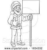 Vector Illustration of Young Santa Claus Holding Sign Christmas by AtStockIllustration