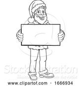 Vector Illustration of Young Santa Claus Holding Sign Christmas by AtStockIllustration