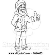 Vector Illustration of Young Santa Sign Thumbs up Christmas by AtStockIllustration
