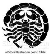 Vector Illustration of Zodiac Horoscope Astrology Scorpio Design in Black and White by AtStockIllustration