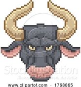 Vector Illustration of Zodiac Horoscope Astrology Taurus Pixel Art Sign by AtStockIllustration